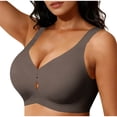 thumbnail image 1 of hoksml Women's Seamless Wireless Bra, Adjustable Wide Straps Medium Support Comfort Bra with Keyhole V-Neck and Back Smoothing, 1 of 6