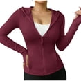 thumbnail image 1 of hoksml Women's Slim Fit Zip Up Hoodie Jacket, Long Sleeve Thumb Hole Casual Athletic Top for Yoga Gym Workout Running, 1 of 7