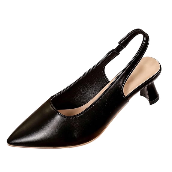 hoksml Women's Slingback Kitten Heel Pumps, Pointed Toe Closed Back Heels for Office and Party Wear
