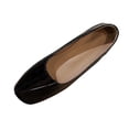 thumbnail image 1 of hoksml Women's Square Toe Slip-On Flats Low Heel Casual Office Dress Shoes, Black Yellow, 1 of 7