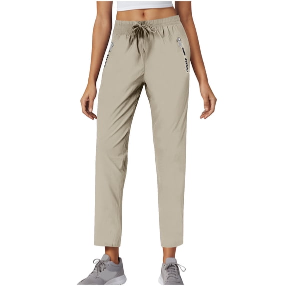 hoksml Women's Summer Running Pants Solid Color All Straight Leg Fitness Sports Casual Trousers 2025 Clearance