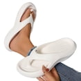 thumbnail image 1 of hoksml Women's Thick Sole Flip Flops, Cushioned Non-Slip Slides for Beach and Casual Wear, 1 of 9