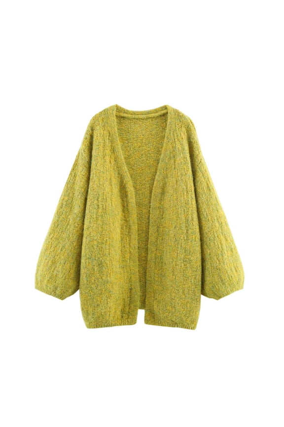 Women's Warm V-Neck Knit Cardigan Relaxed fit Long Sleeve Thermal Open Front Sweater Winter Fall Fashion Top