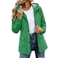 thumbnail image 1 of hoksml Women's Waterproof Hooded Rain Jacket Lightweight Windproof Drawstring Coat Outdoor Travel Daily, 1 of 9