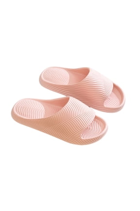 Women's Wave Texture PVC Slide Sandals, Open Toe Slip On Indoor Outdoor Casual Shower Slippers