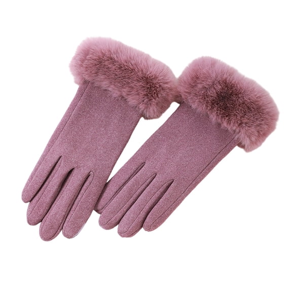hoksml Women's Winter Gloves with Plush Cuff Soft Fleece Lined for Cold Weather Riding Outdoor Fashion