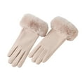 thumbnail image 1 of hoksml Women's Winter Gloves with Plush Cuff Soft Fleece Lined for Cold Weather Riding Outdoor Fashion, 1 of 2