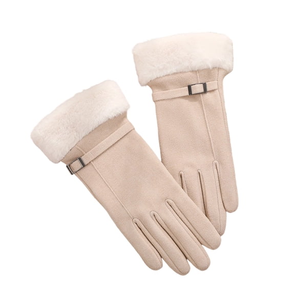 hoksml Women's Winter Gloves with Plush Cuff Ultra-Soft Comfortable Fleece Lined Gloves for Everyday Warmth