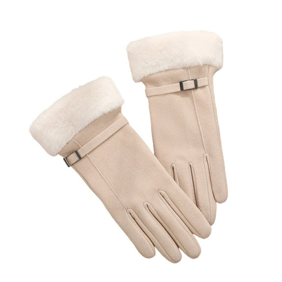 hoksml Women's Winter Gloves with Plush Cuff Ultra-Soft Comfortable Fleece Lined Gloves for Everyday Warmth