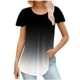 thumbnail image 1 of hoksml Womens Plus Size Tops Tunic Short Sleeve Crew Neck Tunics Casual Summer Dressy Tops Blouses with Trendy Pleated 1X-5X S, 1 of 5