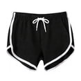 thumbnail image 1 of hoksml Womens Pull On Athletic Shorts Elastic Waist Drawstring Contrast Binding Casual Running Gym Workout Shorts Multiple Colors, 1 of 2