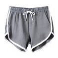 thumbnail image 1 of hoksml Womens Pull On Athletic Shorts Elastic Waist Drawstring Contrast Binding Casual Running Gym Workout Shorts Multiple Colors, 1 of 2