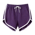 thumbnail image 1 of hoksml Womens Pull On Athletic Shorts Elastic Waist Drawstring Contrast Binding Casual Running Gym Workout Shorts Multiple Colors, 1 of 2