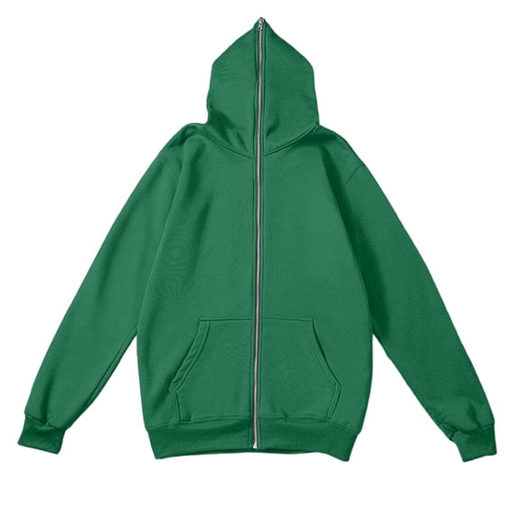 hoksml Zip Up Hoodie Solid Loose Sweatshirt Jacket for Daily Outdoor Casual Wear Everyday Comfort