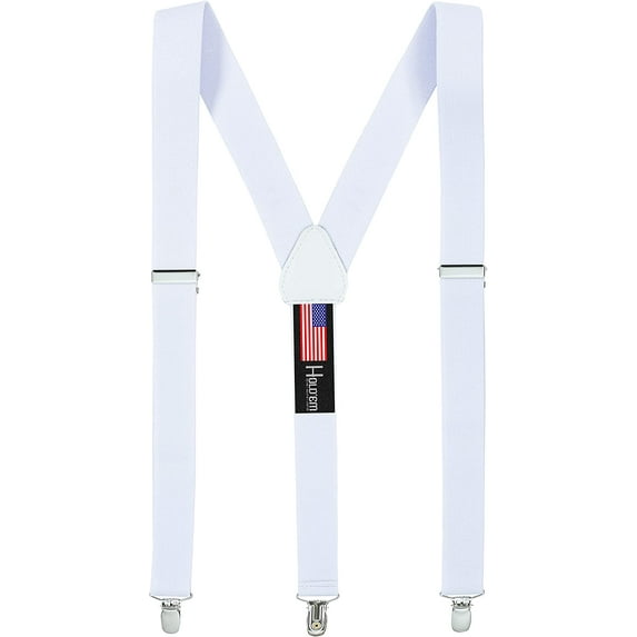 holdem junior/adults men adjustable elastic solid 1" suspenders featuring sturdy polished clips-royal striped