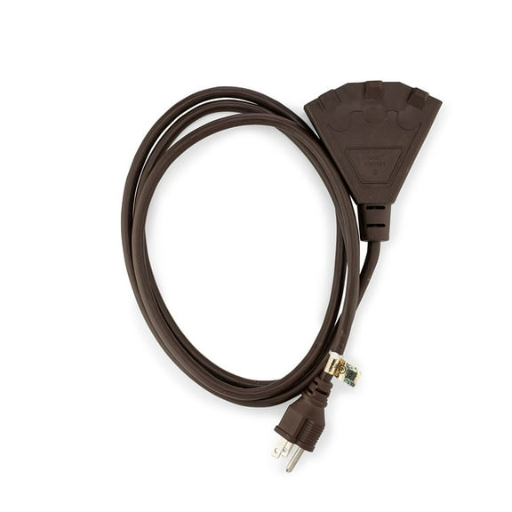 Brown Outdoor Extension Cords | Perfect For Lawn & Landscape Lighting | 6 Feet
