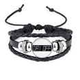 thumbnail image 1 of holiday starts day off bracelet braided leather woven wristband, 1 of 3