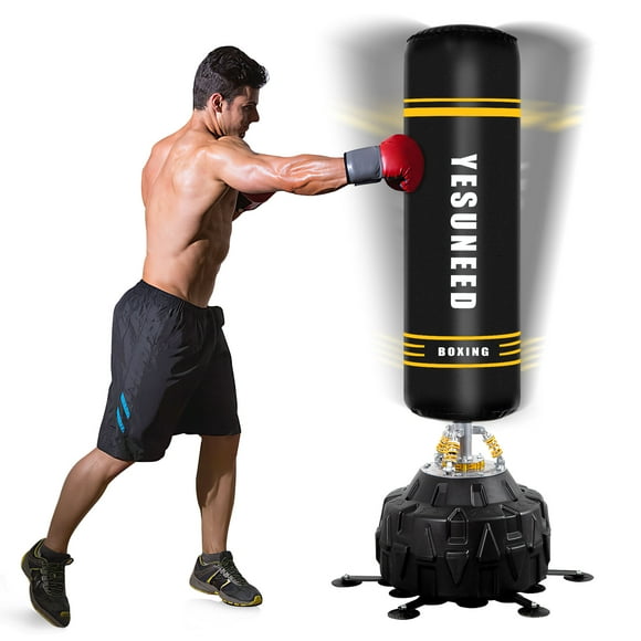 holleyweb Freestanding Punching Bag 71 In. 260 Lb. Heavy Boxing Bag with 24 Suction Cup Base, Stand Kickboxing Bag for Gym Home Office