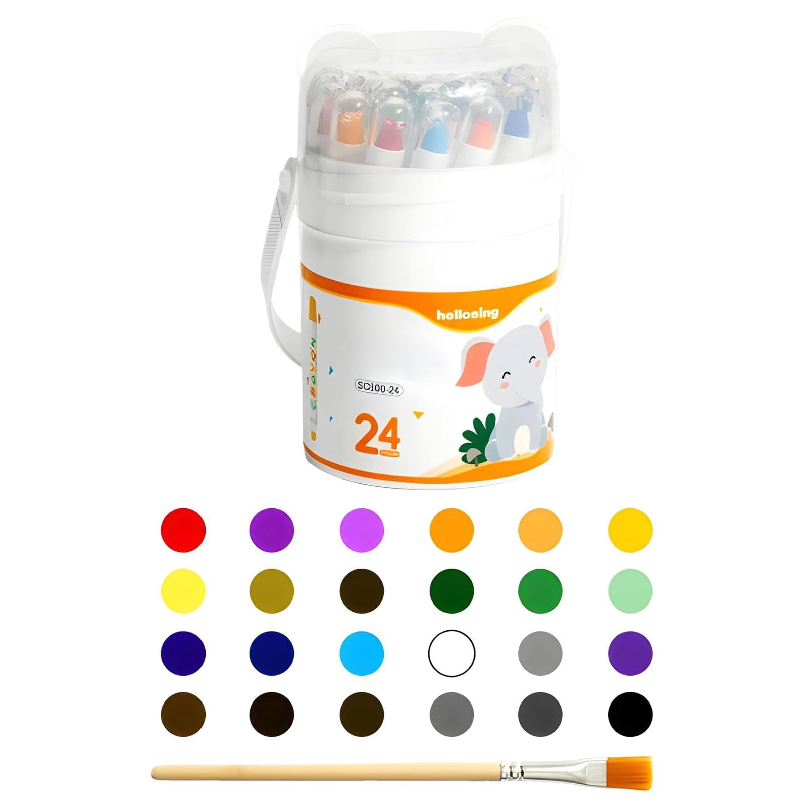 hollosing Rotating Crayons - 24 Colors Twistable Colored Sticks with 1 Brush, Kids Art Supplies for Drawing, Coloring, Crafts