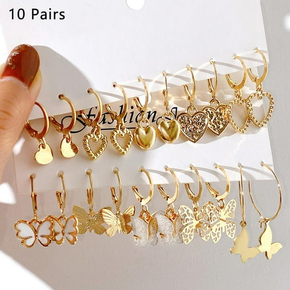 hollow butterfly dangling earrings simple earrings female temperament AU05 K9M6