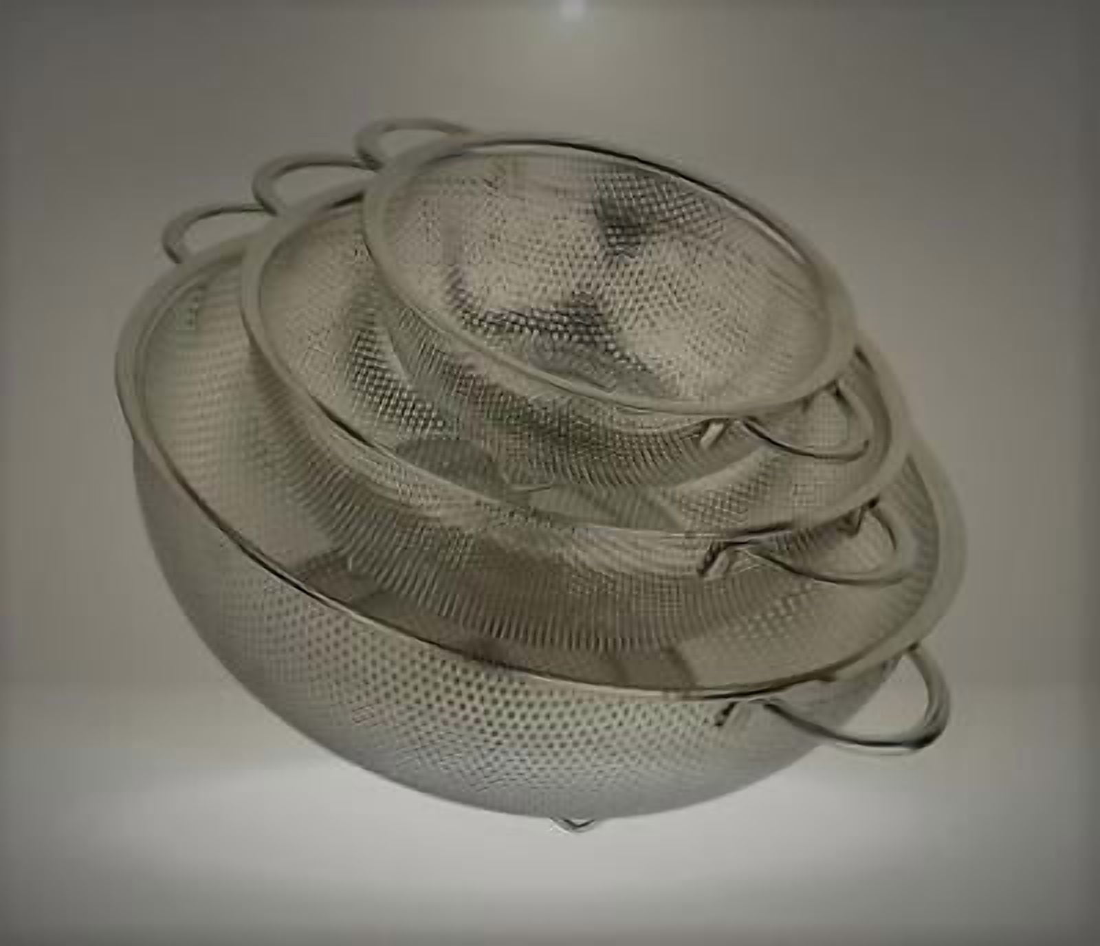Holm 3-Piece Stainless Steel Mesh Colander Set - Big & Small Grain ...