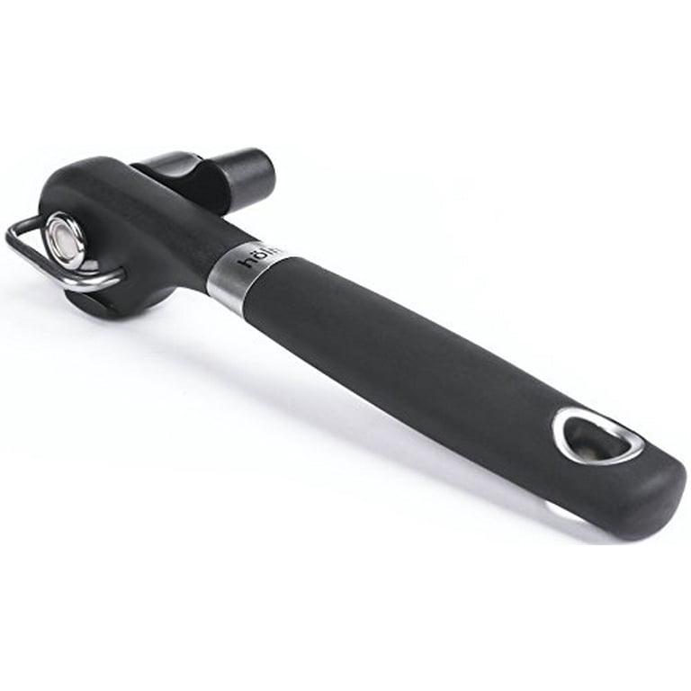 Holm Professional Can Opener - BLACK. Ergonomic Smooth Edge Side Cut Manual Can