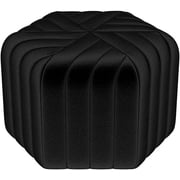 homary 18.5 Hexagonal Pouf Ottoman Upholstered, Velvet Footrest Rest Stools Modern Sofa Footrest Entryway Shoe Changing Stool, Low Coffee Table Footstool for Living Room/Bedroom/Entrway-Black