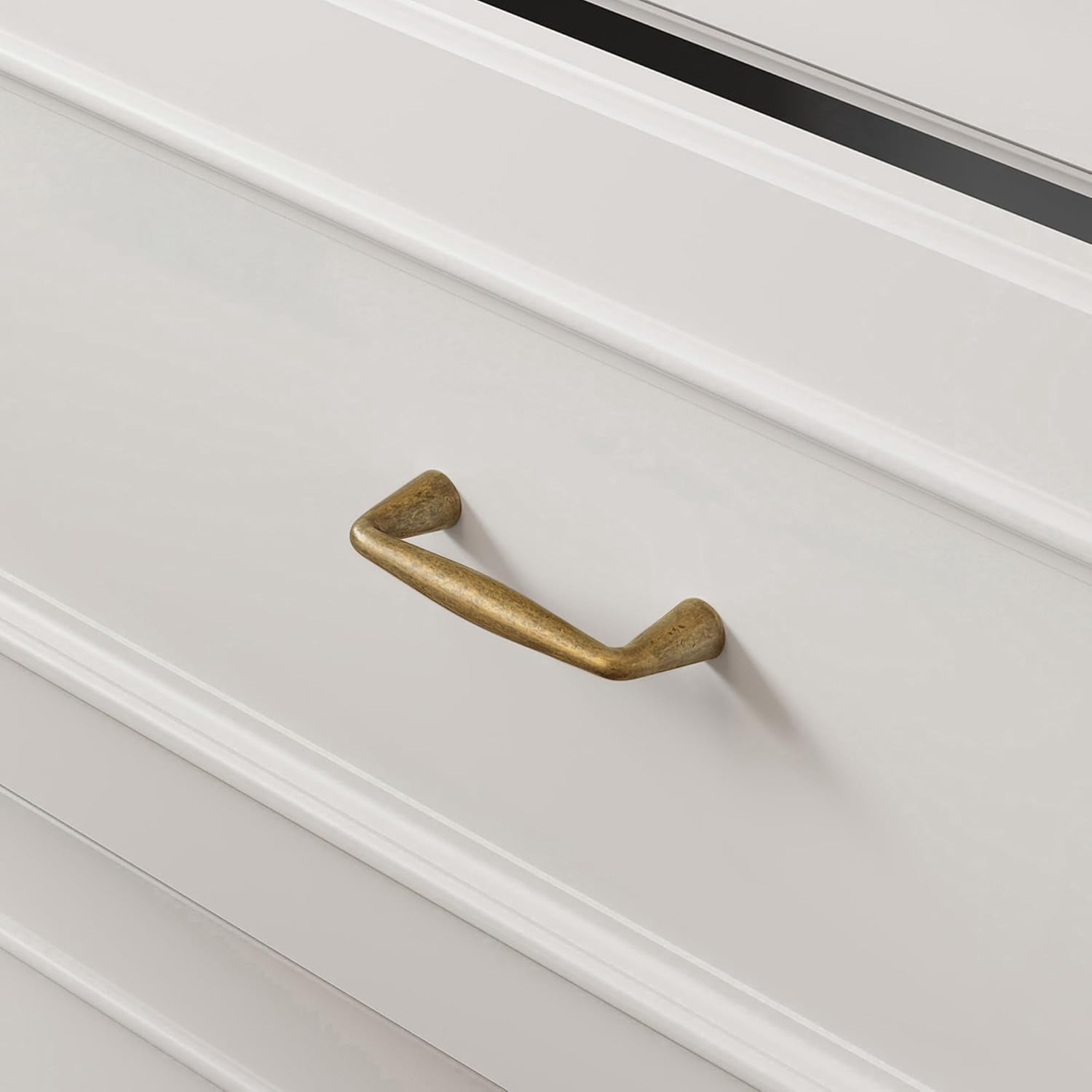 homdiy 10 Pack 3in Vintage Brass Cabinet Pulls Kitchen Handles Hardware for Cabinets Zinc Alloy Drawer