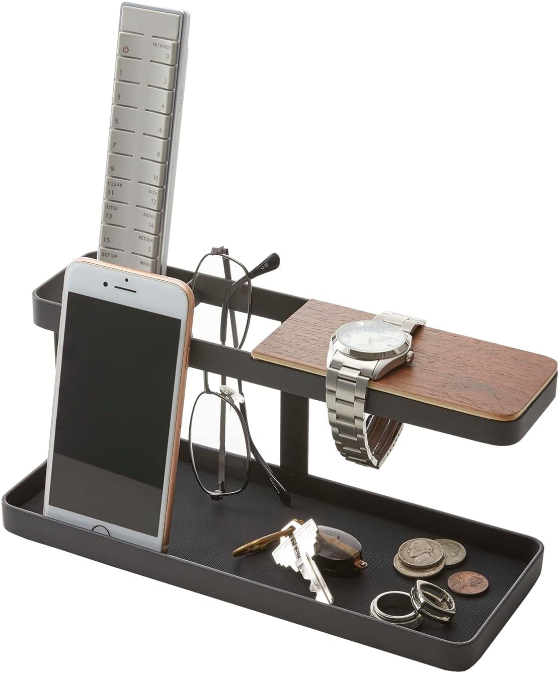home 2300 Desk Bar-Wood & Steel Organizer, One Size, Black - Walmart.com