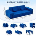 thumbnail image 1 of home Couch 14PCS, Modular Kids Play Couch, Multifunctional Foam Toddler Sofa,Climbing & Relaxation, Sectional Convertible Sofa Imaginative Furniture Play Set for Playroom, Blue, 1 of 10