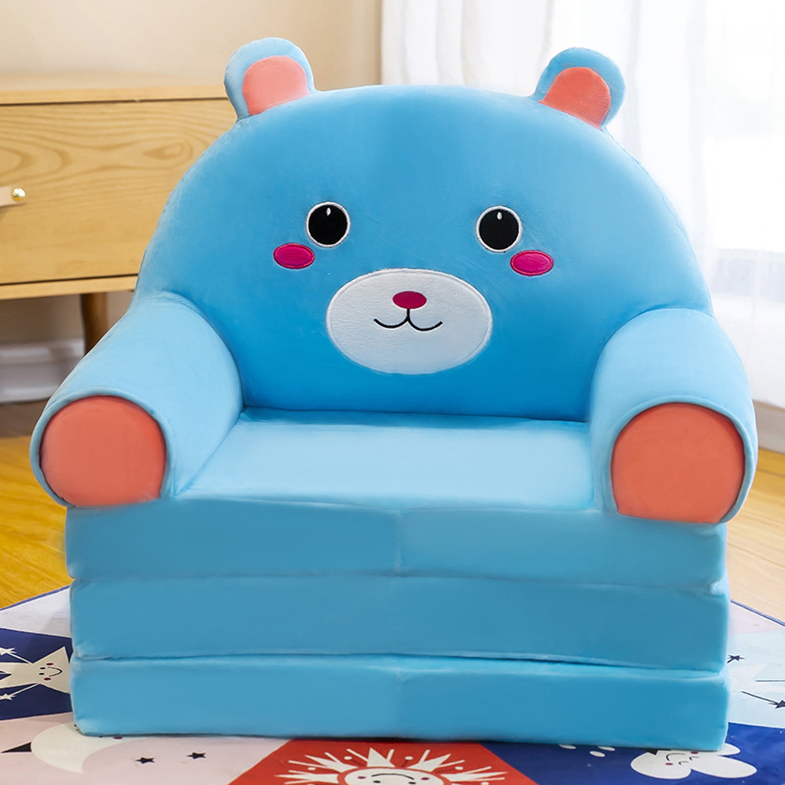 Cushions to Pressure Cushions for Back Support Plush Foldable Kids Sofa  Backrest Armchair 2 In 1 Foldable Children Sofa Cute Cartoon Lazy Sofa