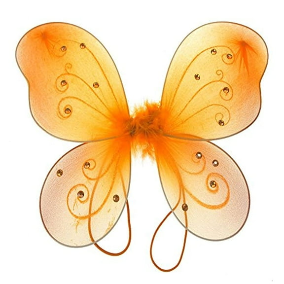 homeford firefly imports organza nylon butterfly wings with glitters, 12-inch, orange,