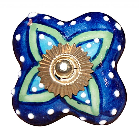 homeroots 358078 1.5 x 1.5 x 1.5 in. Ceramic & Metal Knob, Multi Color - Pack of 12
