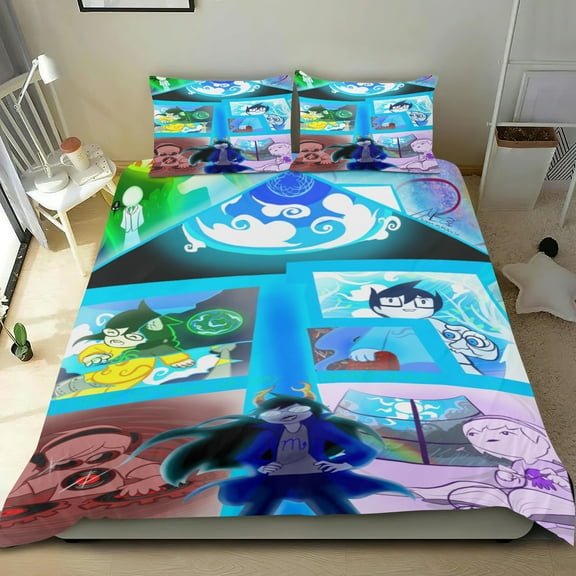 homestuck Themed Bed Sheet Set Three Piece Set 53x79 Inches Comfortable And Skin Friendly Unique Design Creating A Star Studded Night Home Decor Gifts For Family Friends fans