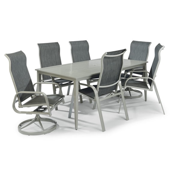 homestyles Captiva Gray Aluminum 7 Piece Outdoor Dining Set