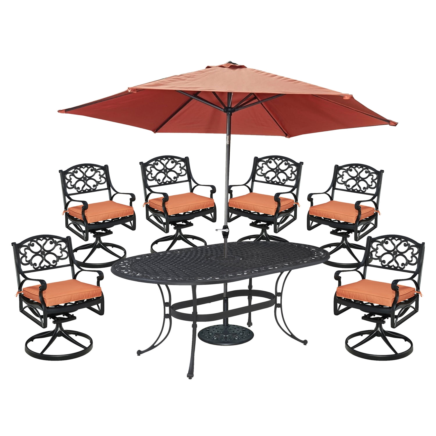 homestyles Sanibel Black Aluminum 8 Piece Outdoor Dining Set - Walmart.com