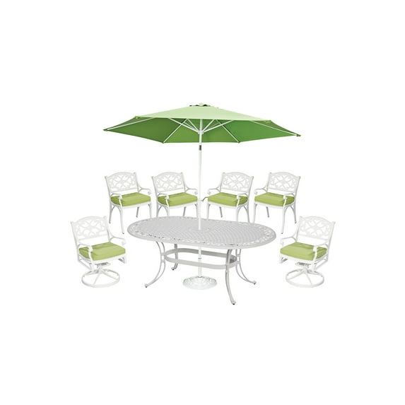 homestyles Sanibel White Aluminum 8 Piece Outdoor Dining Set