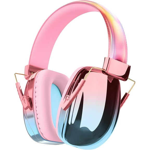 homicozy Noise Cancelling Headphones for Kids,Teens Ages 3-16,Cool Cyberpunk Ear Hearing Protection,SNR 25dBSound Proof Safety Earmuffs for Concerts,Monster Trucks,Sensitive Ears(Pink)