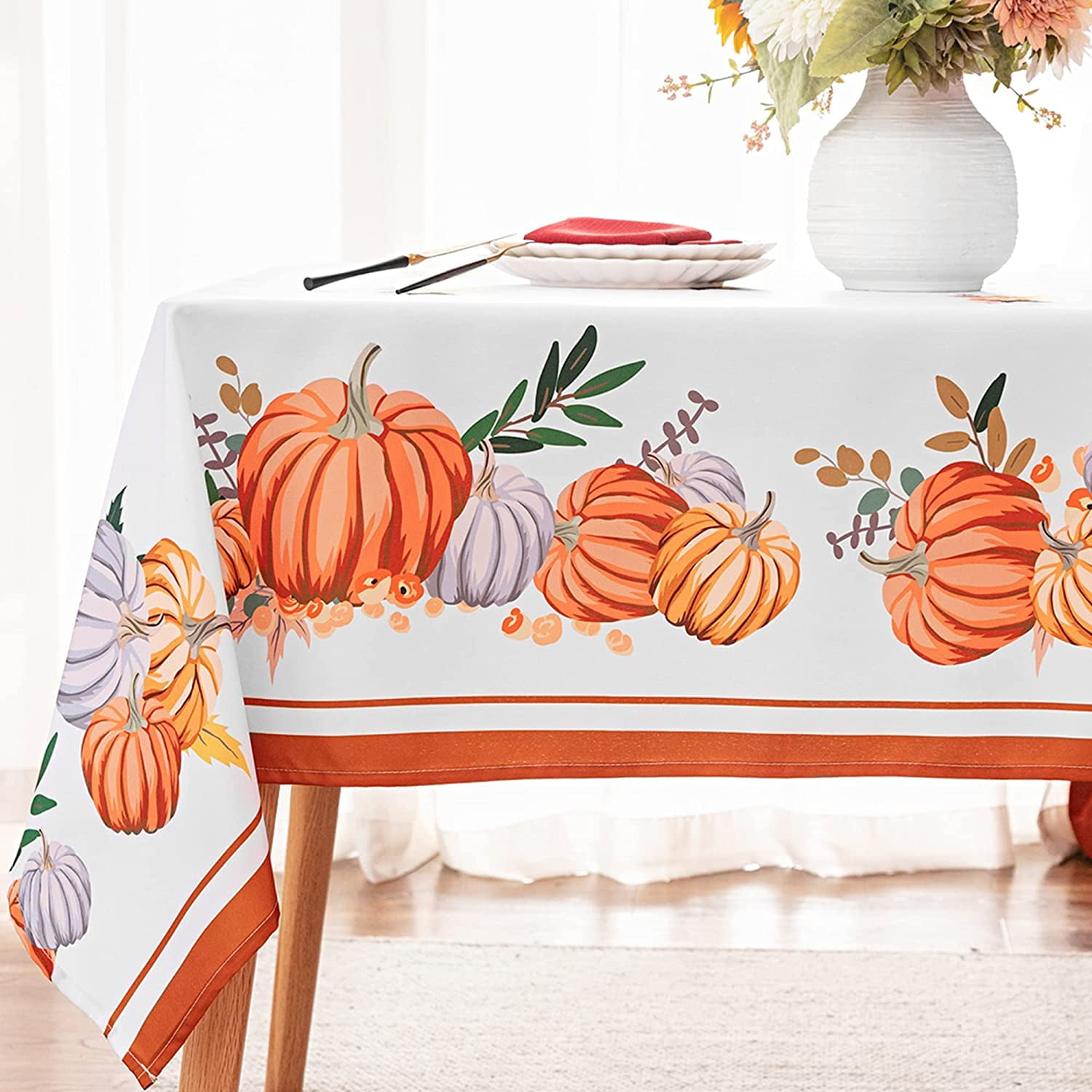 homing Thanksgiving Pumpkins Fall Rectangle Tablecloths - Polyester ...