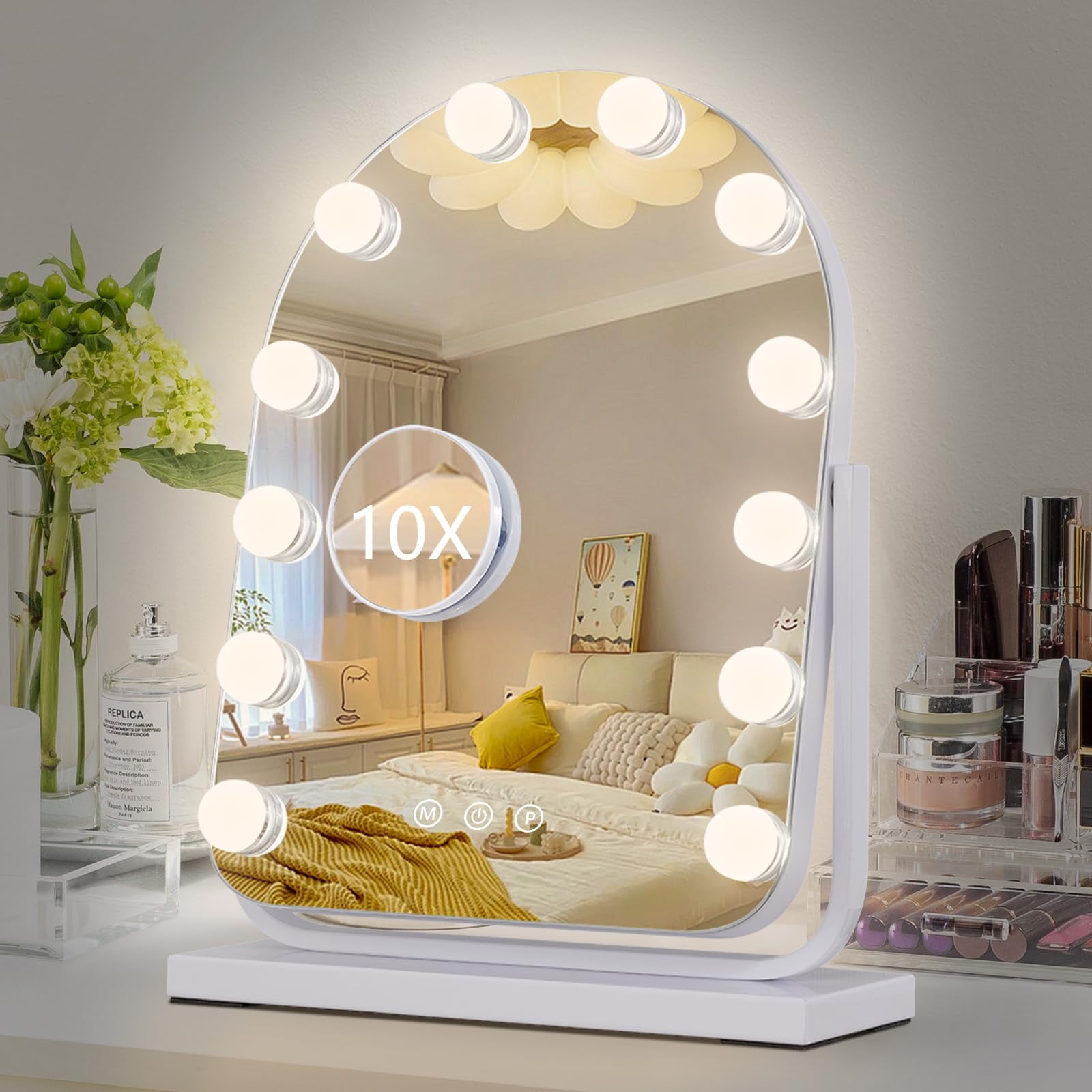homtang Hollywood Makeup Mirror,3 Modes Light Vanity Mirror with Lights ...