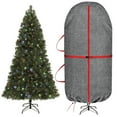 thumbnail image 1 of homyfort Upright Christmas Tree Storage Bag –  Christmas Tree Cover Bag with Adjustable Straps,7.5FT Xmas Tree Cover Durable for up to Artificial Tree, Waterproof, Dustproof(Gray and Red）, 1 of 7