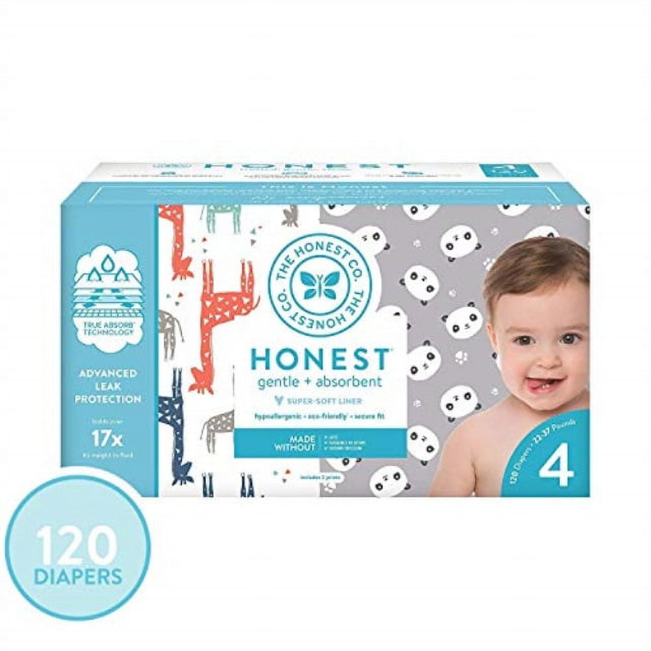 Honest Overnight Diapers Sleepy Sheep Club Box, Size 5, 44 Count