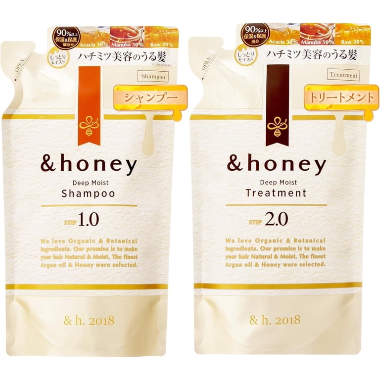 &honey Deep Moist Repair Japanese Shampoo & Conditioner Refill Set