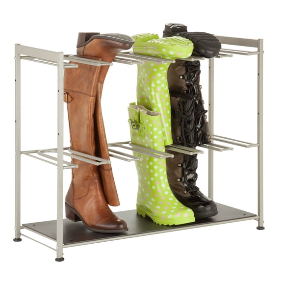 honey-can-do sho-02812 steel frame 6-pair boot rack organizer