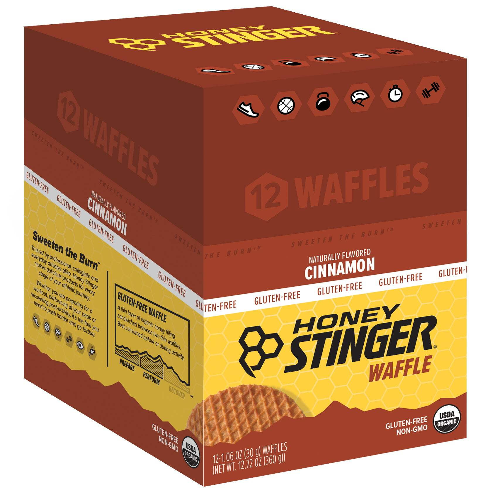 Honey Stinger Energy Waffles, 12 Pack, Cinnamon (GF) (2nd)