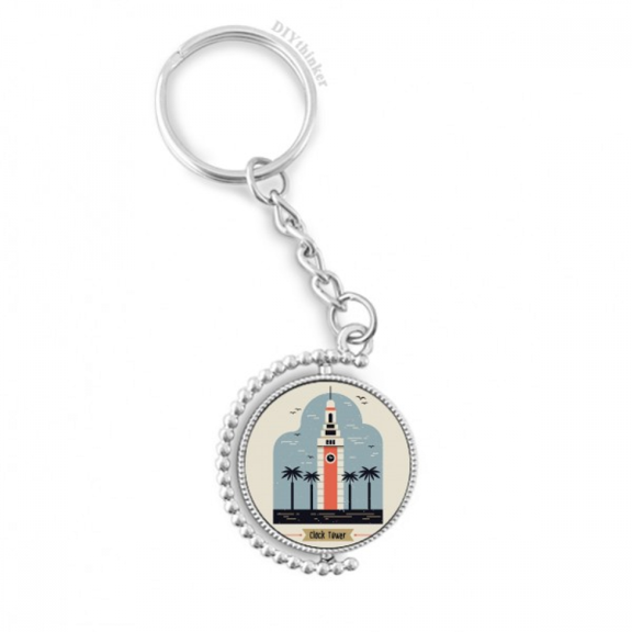hong kong clock tower rotatable keyholder disc accessories chain clip