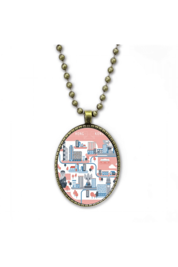hong kong famous places art deco fashion necklace vintage chain bead pendant jewelry collection