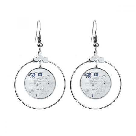 hong kong famous points china earrings dangle hoop jewelry drop circle