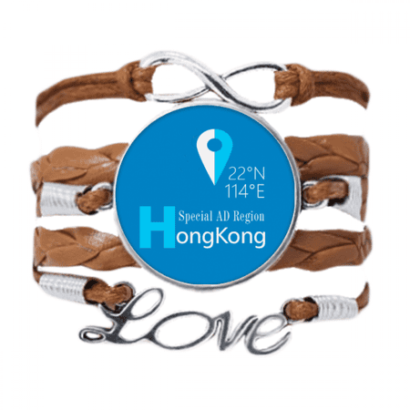hong kong geography coordinates trave bracelet chain ornament wristband