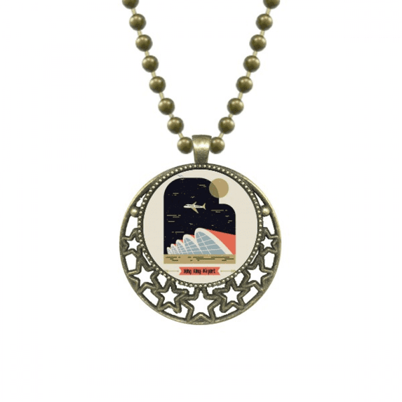 hong kong international airport pendant star necklmoon chain jewelry